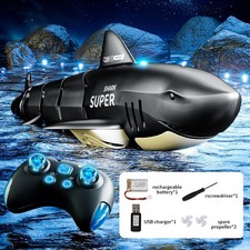 2.4Ghz Remote Control Shark Toys for Kids High Simulation Shark RC Boat Toy