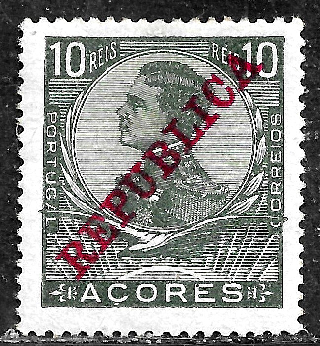 HICK GIRL-  MINT PORTUGAL-AZORES STAMP   SC#128  1910  KING MANUEL II   H358