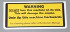 Lawn Mower DO NOT TIP  Engine Warning Vinyl Sticker Decal Label c. 90mm x 40mm