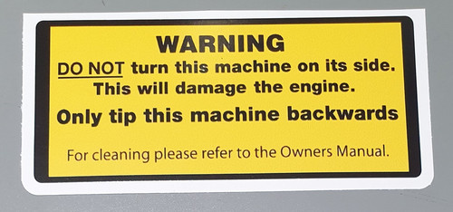 Lawn Mower DO NOT TIP Engine Warning Vinyl Sticker Decal Label c. 90mm x 40mm - Picture 1 of 1