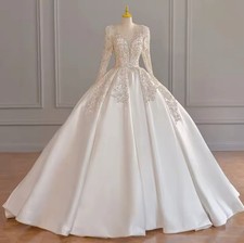 Elegant and Dignified Custom Size Wedding Dresses Ivory with Train-