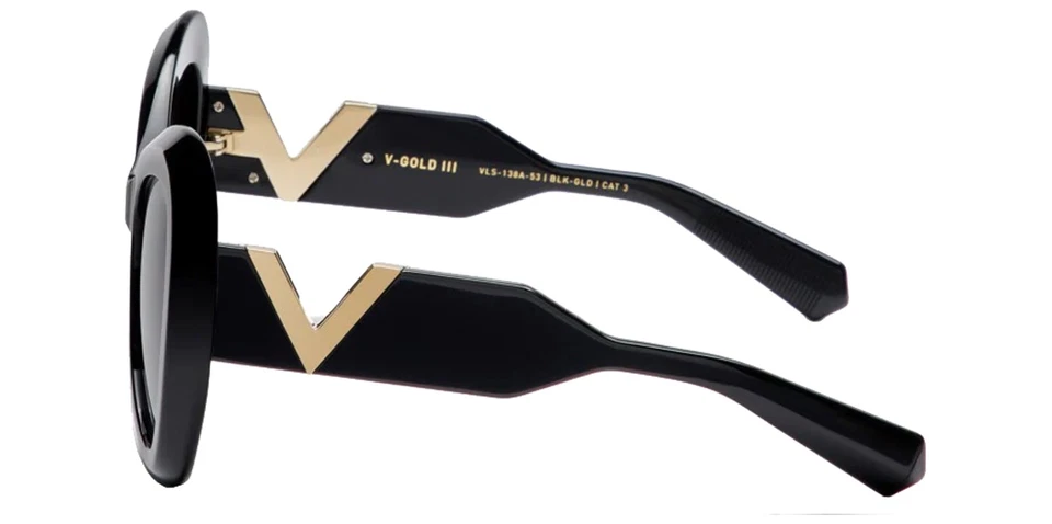 Valentino V-Gold III Black Oversize Butterfly Sunglasses - VLS-138A-53 - Japan - Image 3 of 4