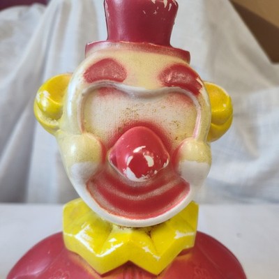 Vintage Roly Poly Toy Clown Hard Plastic Creepy Clown