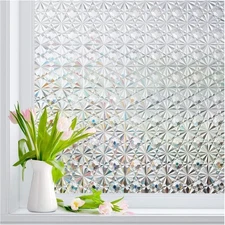 Window Privacy Film Heat Control Decorative Frosted Stained Glass Static Clings