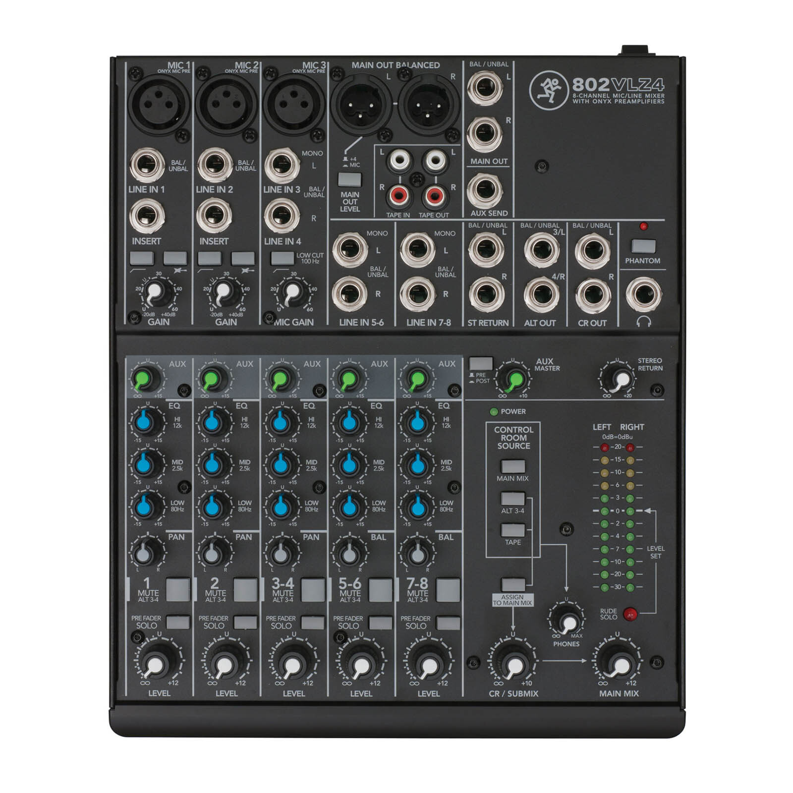 Mackie 802VLZ4 8-Channel Ultra-Compact Live Performance Studio Mixer