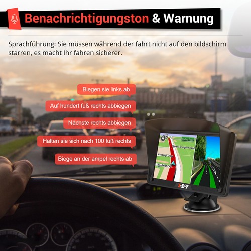 XGODY 7 Zoll GPS Navigation für Auto LKW PKW Navi Navigationsgerät Europa Karte - Afbeelding 2 van 12