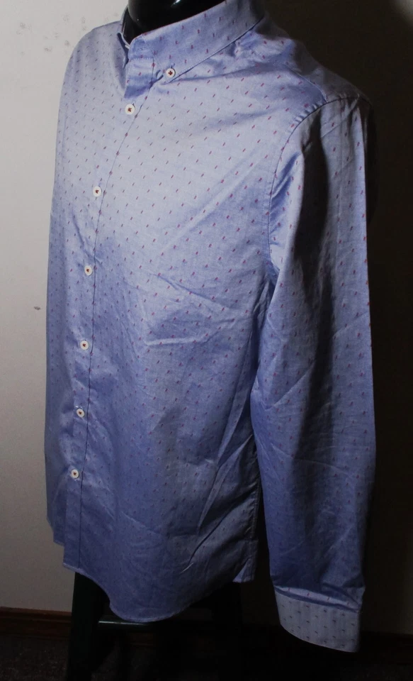 PENQUIN синий «Heritage Slim Fit» длинным рукавом платье рубашка размер 16,5/34-35 новый с Ярлыками - Изображение 4 из 4