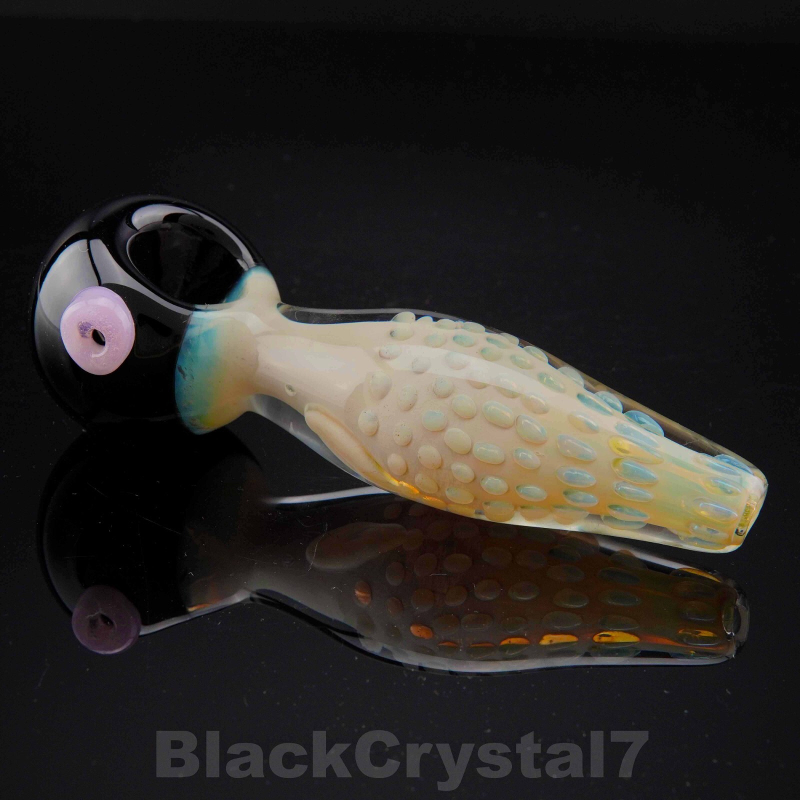 5.5 inch Handmade Thick Black Bowl Pearl Dots Tobacco Smoking Bowl Glass Pipes