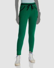  158 Monrow Women Green Super Soft Waffle Knit Jogger Pants Size L