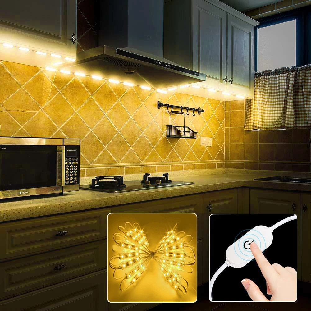 60 LED Warm White Under Cabinet Lights Closet Kitchen Counter