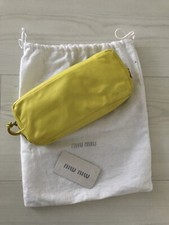 Pochette Borsa A Mano MIU MIU Prada pelle gialla Nuova BNWT Con Cartellino