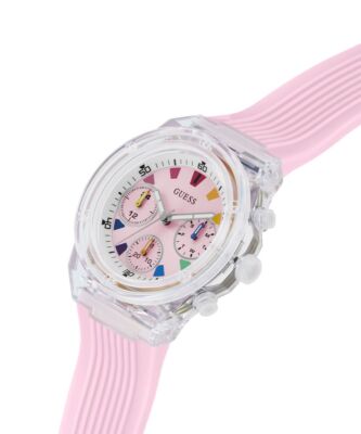 GUESS Damenuhr GW0438L7 – Analoge Quarzuhr Mit Rosafarbenem Armband, Wasserdicht