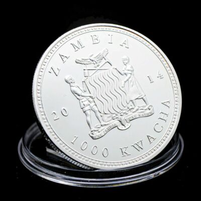 Zambia 1000 kwacha 2014 UNC African Lion Africa Wildlife Silver