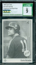 1989 UPPER DECK #24 DANTE BICHETTE RC BLACK PROOF CSG 9 MAC SOLO FINEST SPOTLESS