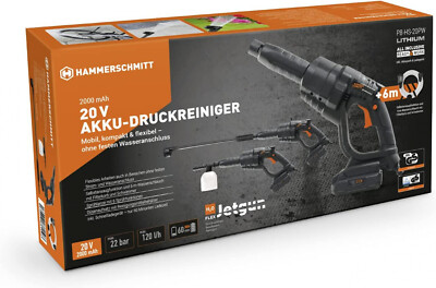 HAMMERSCHMITT 20-V-Akku-Druckreiniger, Bewässerung Spritzpistole Reinigungsgerät