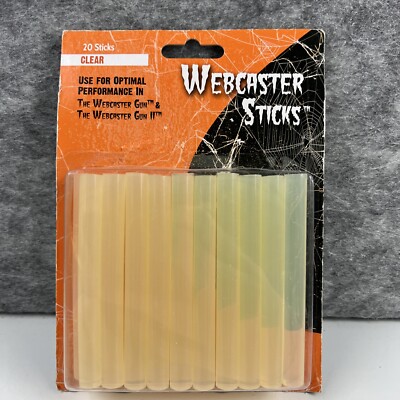 Webcaster Sticks Clear 20 for Webcaster Gun Make Halloween Spiderwebs *READ*