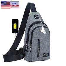 USB Charging Shoulder Bag Anti-theft Chest Bag Casual Waterproof Diagonal Bag