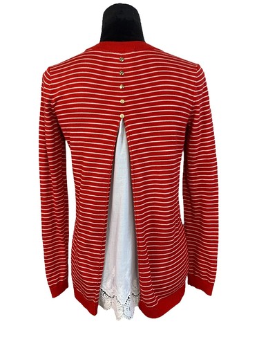 Boden Size M Red Striped Contrasting 