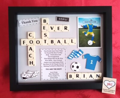 Personalisierter Bilderrahmen FUSSBALLTRAINER Bild Geschenk Andenken DANKE Manager