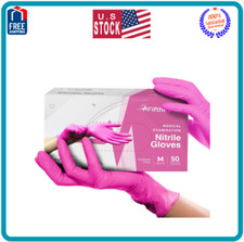 Fuchsia Hot Pink Nitrile Disposable Gloves - 50 Count - 3 Mil Nitrile Gloves ...