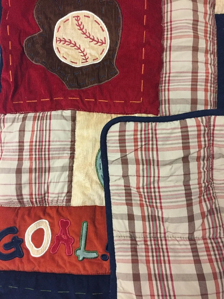 Edredón de béisbol Nojo My Little MVP deportivo retazos cuna guardería en muy buen estado Foto 3 de 3