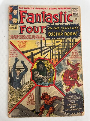 Fantastic Four # 17 VG- Marvel Silver Age Comic Book Dr. Doom 19 LI3