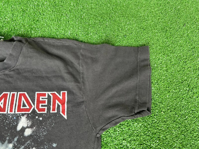 T-shirt Vintage Iron Maiden World Peace Tour 1983 - Col V - Taille M - Beige - Très Bon état