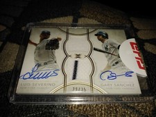 2018 Topps Definitive Collection Dual Relic /35 Gary Sanchez Luis Severino Auto