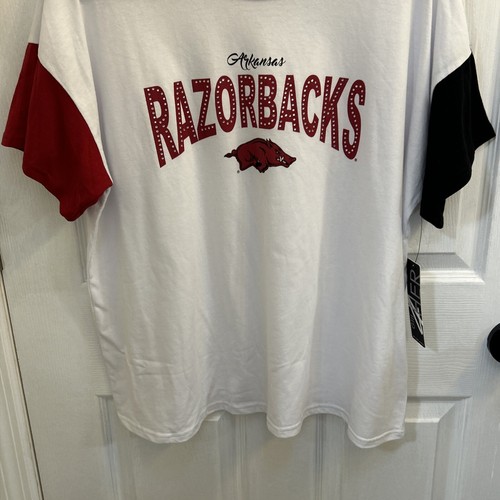 NWT Arkansas Razorback Women's White Rhinestone Short Sleeve T-Shirt Size XL - Picture 7 of 17