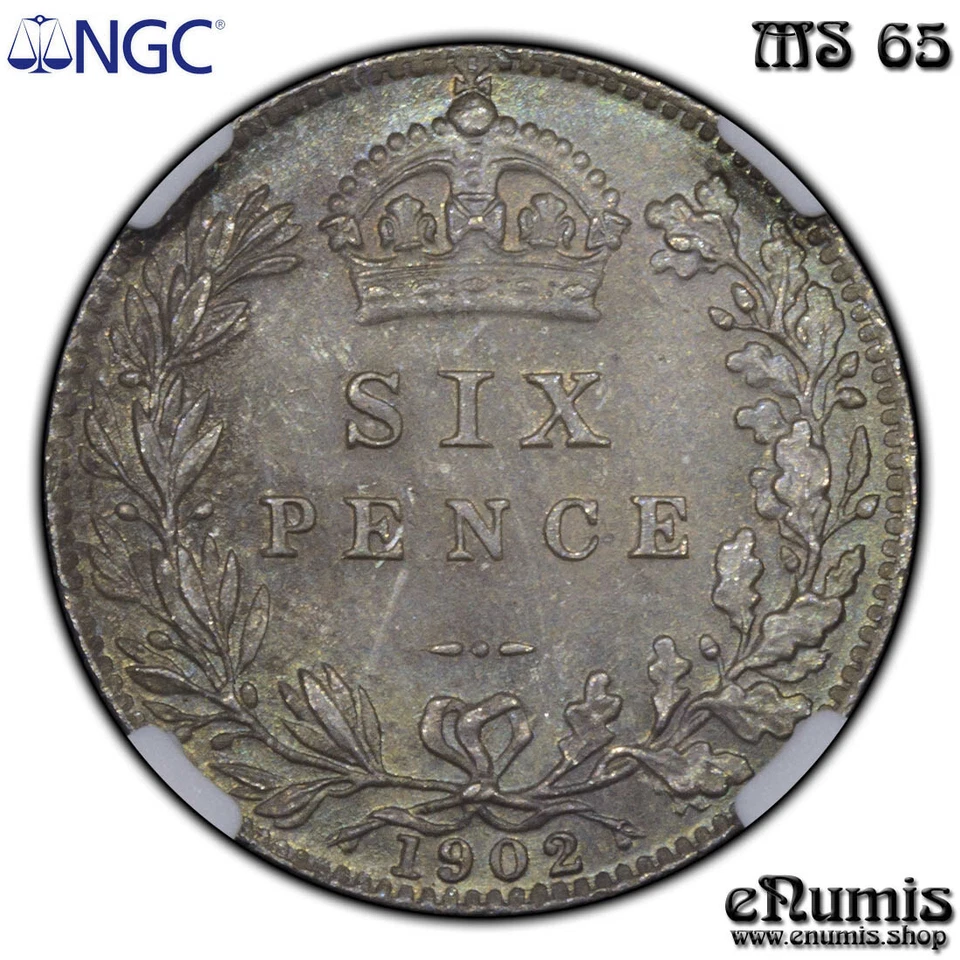 Great Britain, Edward VII, Sixpence 1902, nicely toned, NGC MS 65 - Image 4 of 4