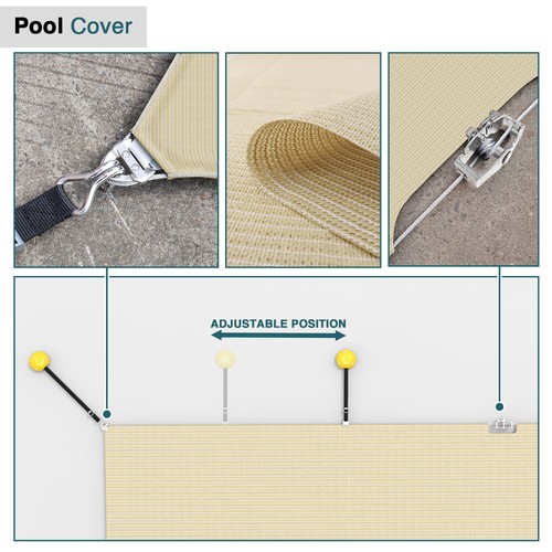 Inground Pool Cover Rectangle Winter Safety Mesh Pool Cover Home Swimming Pool - Picture 13 of 30