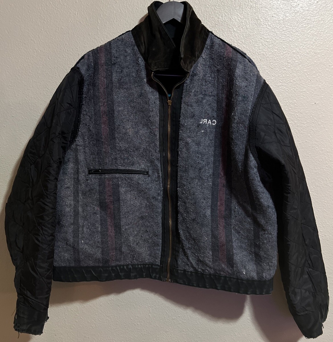 【美品】carhartt Detroit jacket L blk Vtg Carhartt Detroit J001 BLK Jacket Men's XL Blanket Lined