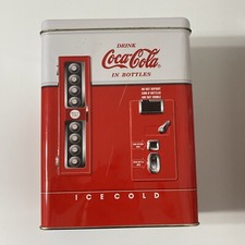 Distributeur automatique Coca Cola rouge boîte en métal articulée récipient de rangement en étain couture