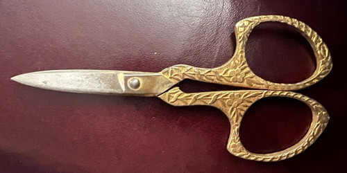Vintage Embroidery Sewing Scissors Floral Design Small Craft Shears