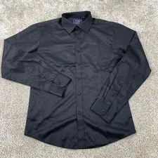 Flex Button Up Shirt Men's XL Black Long Sleeve Classic!!