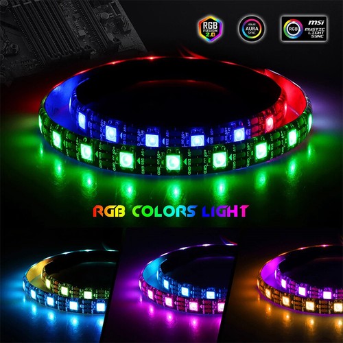 LED 5V 12V RGB Colorful Computer Case Light DIY Desktop PC Tower Motherboard - Afbeelding 12 van 18