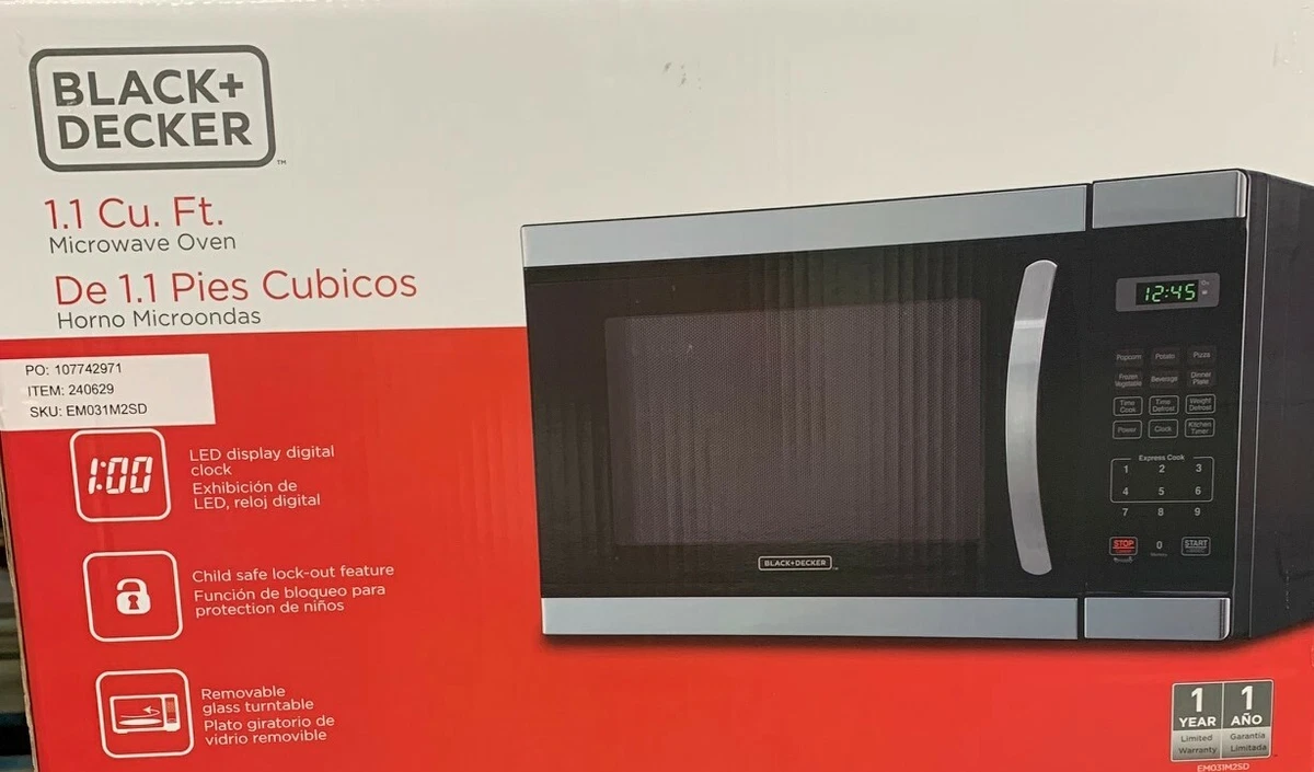 Black + Decker 1.1-Cu.-Ft. 1000W Microwave - Stainless Steel