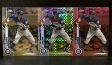 2020 Topps Chrome Dee Gordon X-Fractor Refractor, Pink, & Base Card