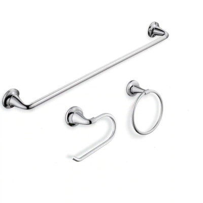 Constructor 3-Piece Bath Hardware Set Includes 24 In. Towel Bar, Towel Ring and