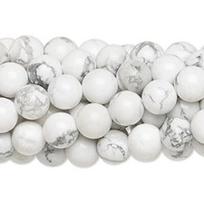 Natural Matte White Howlite Beads Round Loose Beads 8mm