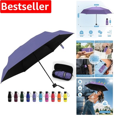 Durable Mini Umbrella with Waterproof Case - Lightweight & Compact Travel Gear