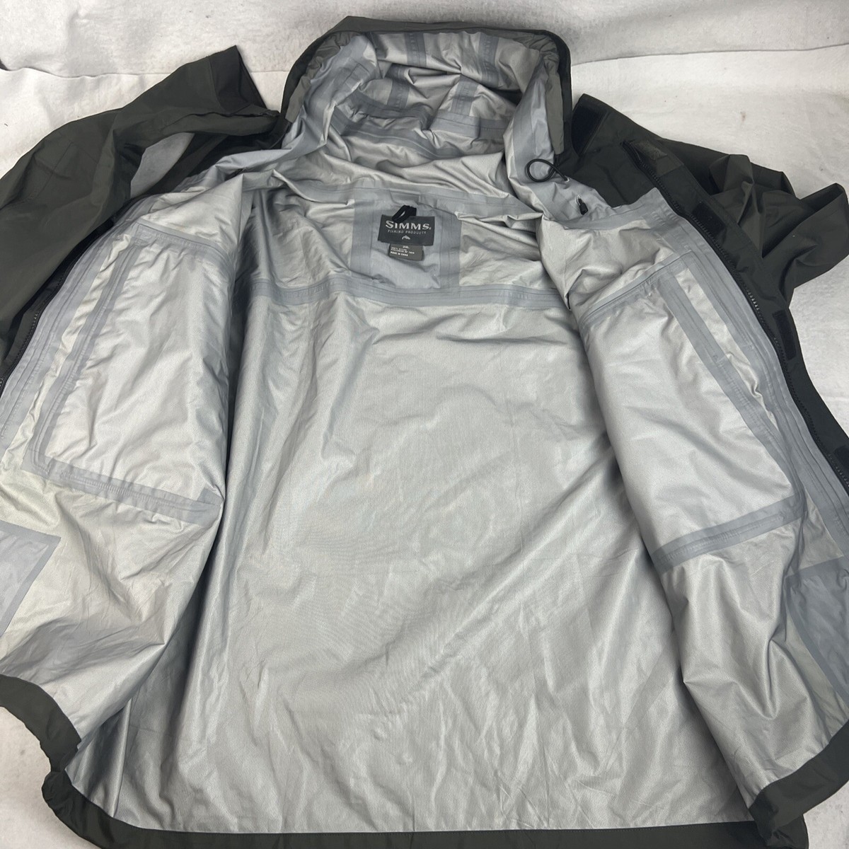 Simms Gore-tex Wading Jacket XXL Gunmetal Gray Hooded Zip | eBay
