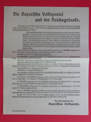 Old ballot leaflet the Bavarian People's Party from 1932 (6814