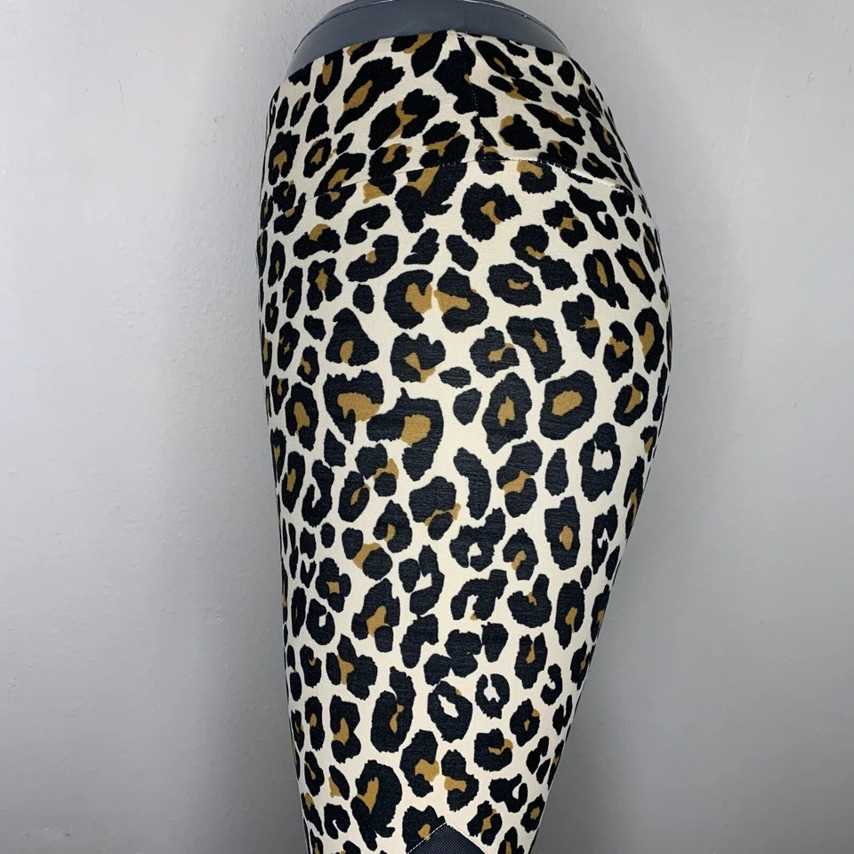 Small Leopard Mesh Panel Leggings Soft 3 5 Juniors Animal Print Stretch Soft - Image 4 of 4