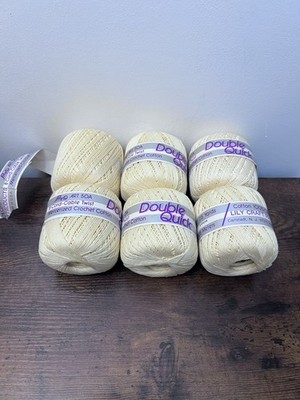 Lily Mercerized Crochet Cotton Thread Art 50A Thread Cream 12 Spools Double Quic