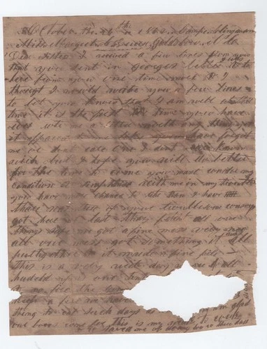 CONFEDERATE CIVIL WAR LETTER - 56th NC Vols - Rough Conditions Camp at Goldsboro
