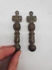 Vintage Metal Faucet Hot and Cold Handles Bathroom Salvaged Hardware 1920-30s