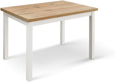 Tavolo Allungabile Tommaso, Rovere Rustico, Gambe Bianche, Tavolo Cucina, Tavolo