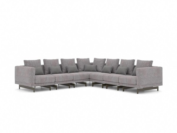 Wohnzimmer Grau Ecksofa L-Form Designer Couch Textil MöBel Polstersofa Neu-image