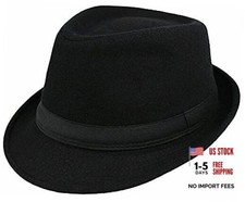 Kids-Felt-Fedora-Trilby-Gangster-Hat Toddler-Boys Panama Derby 4-8 Years Black
